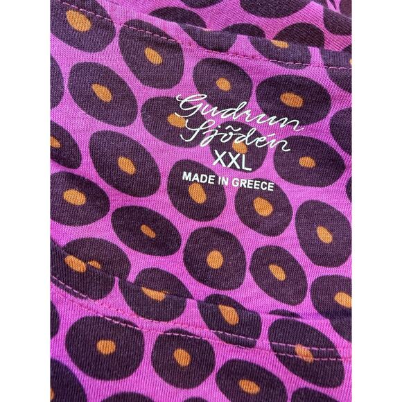 Gudrun Sjoden Organic Cotton Pink Dress Artsy Circle Print Pockets XXL - Picture 5 of 6